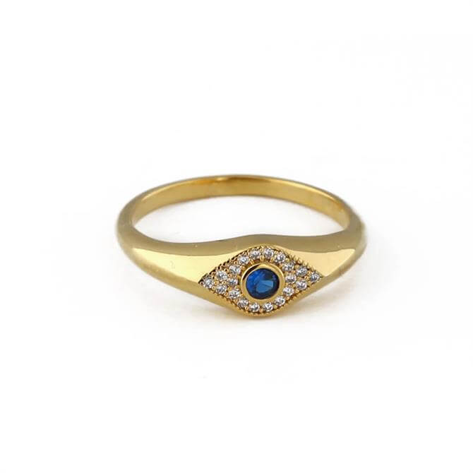 Orelia London Jewellery Pave Evil Eye Ring